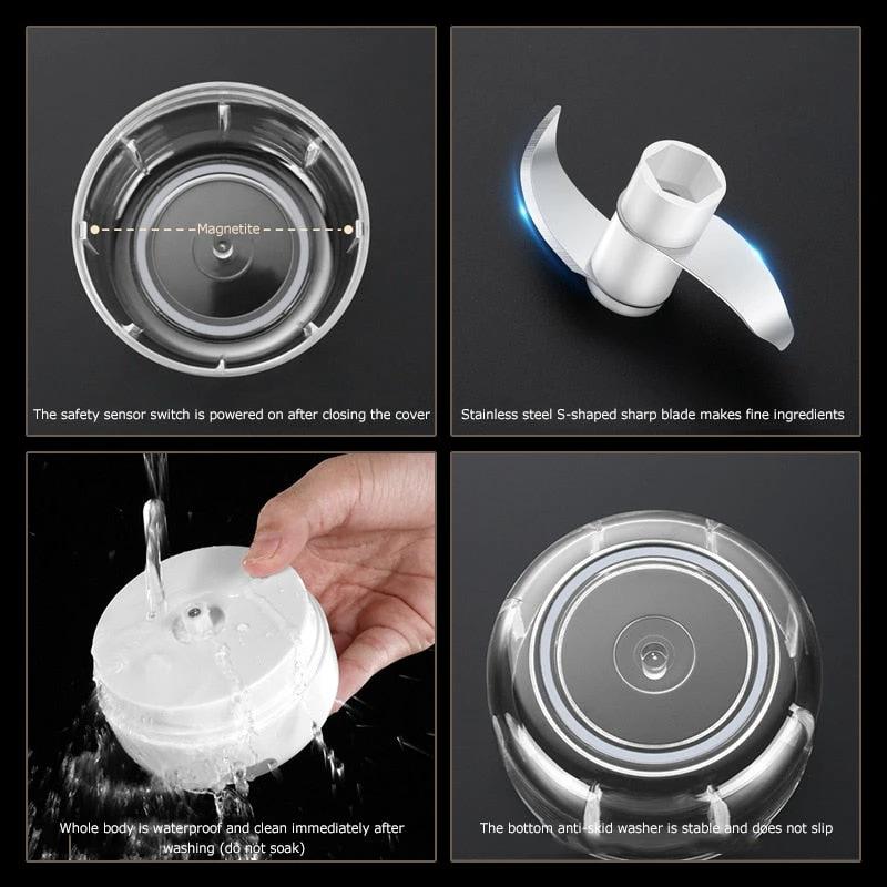 ZerkliX Electric Mini Chopper | Compact & Rechargeable | BPA-free & Stainless Steel Blades | 150 ml by BowLift
