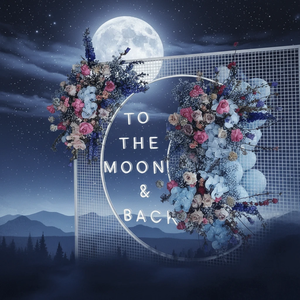 To The Moon&Back Mirror Neon Sign by Neonchics