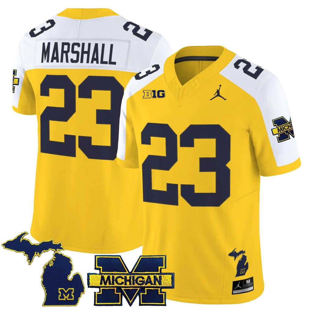 Jordan Marshall Jersey #23 Michigan Wolverines 2025 Limited V2 Stitched Maize Alter by My Store NCAA Football Jerseys