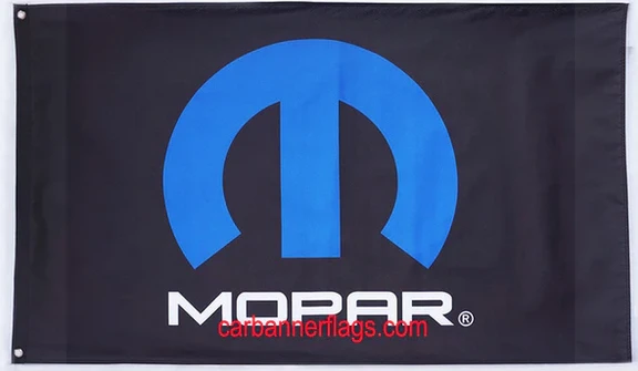 Custom Mopar Flag vertical-3x5ft Banner-2 Metal Grommets on Top side by flagsshop