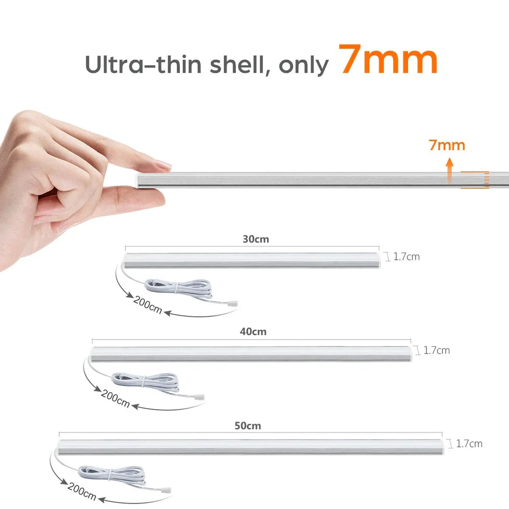 Motion Touch Sensor LED Lights Wireless Light Penetrable Wood Aluminum Bar by Bowlift