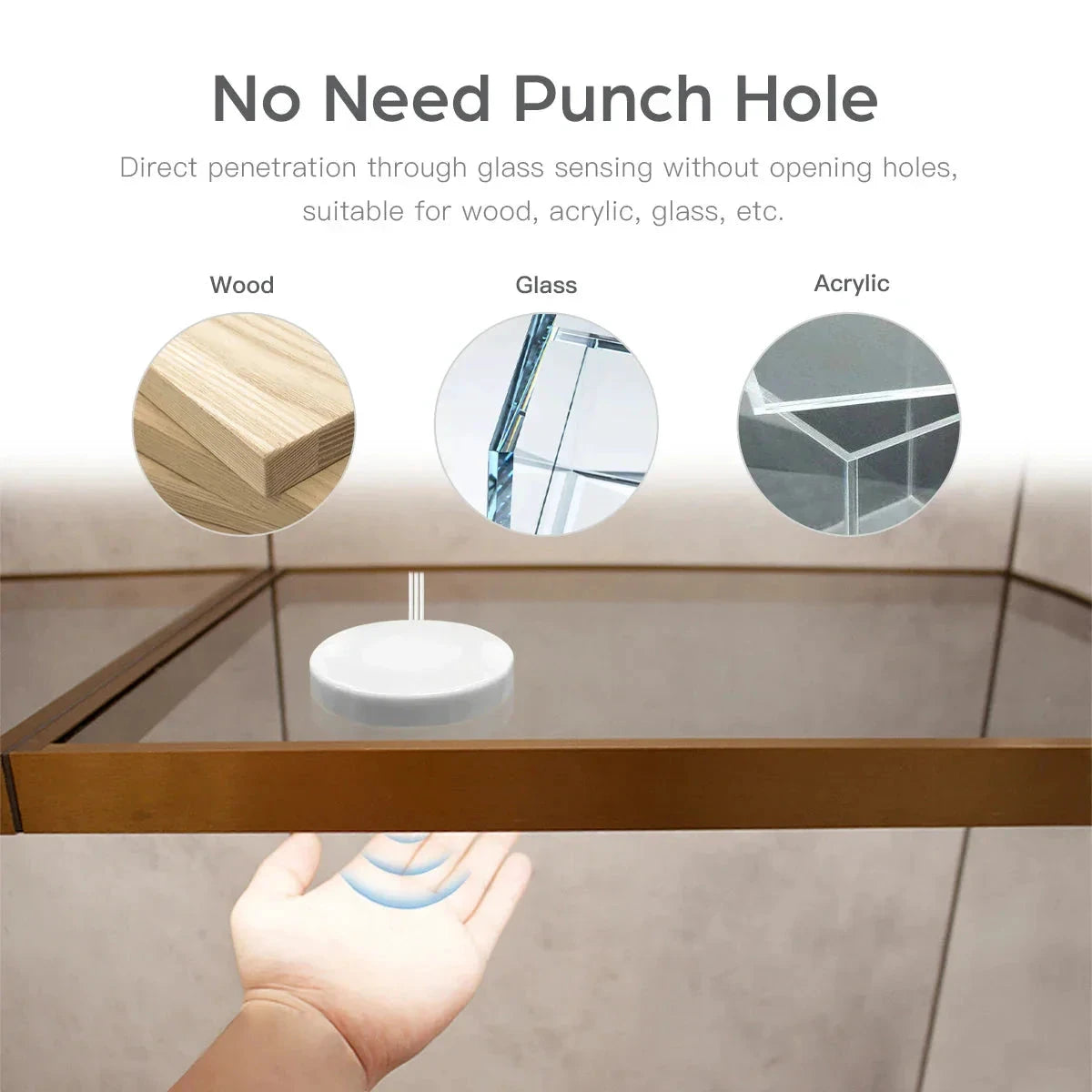 Motion Touch Sensor LED Lights Wireless Light Penetrable Wood Aluminum Bar by Bowlift