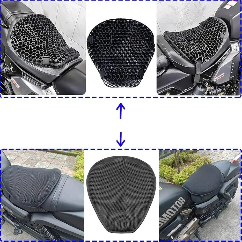 HoneyRide – 3D Honeycomb Shock-Relief Motorcycle Seat Cushion by BowLift