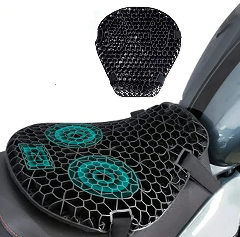 HoneyRide – 3D Honeycomb Shock-Relief Motorcycle Seat Cushion by BowLift