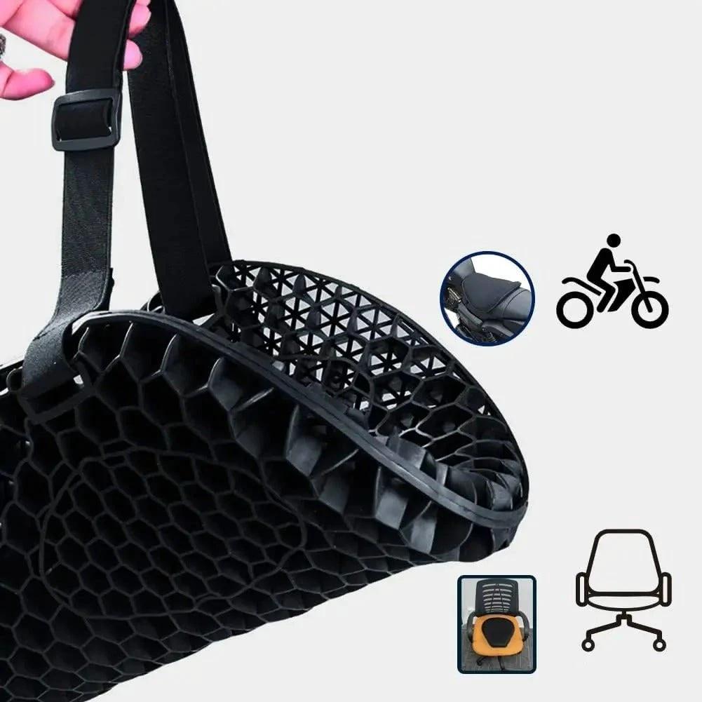 HoneyRide – 3D Honeycomb Shock-Relief Motorcycle Seat Cushion by BowLift