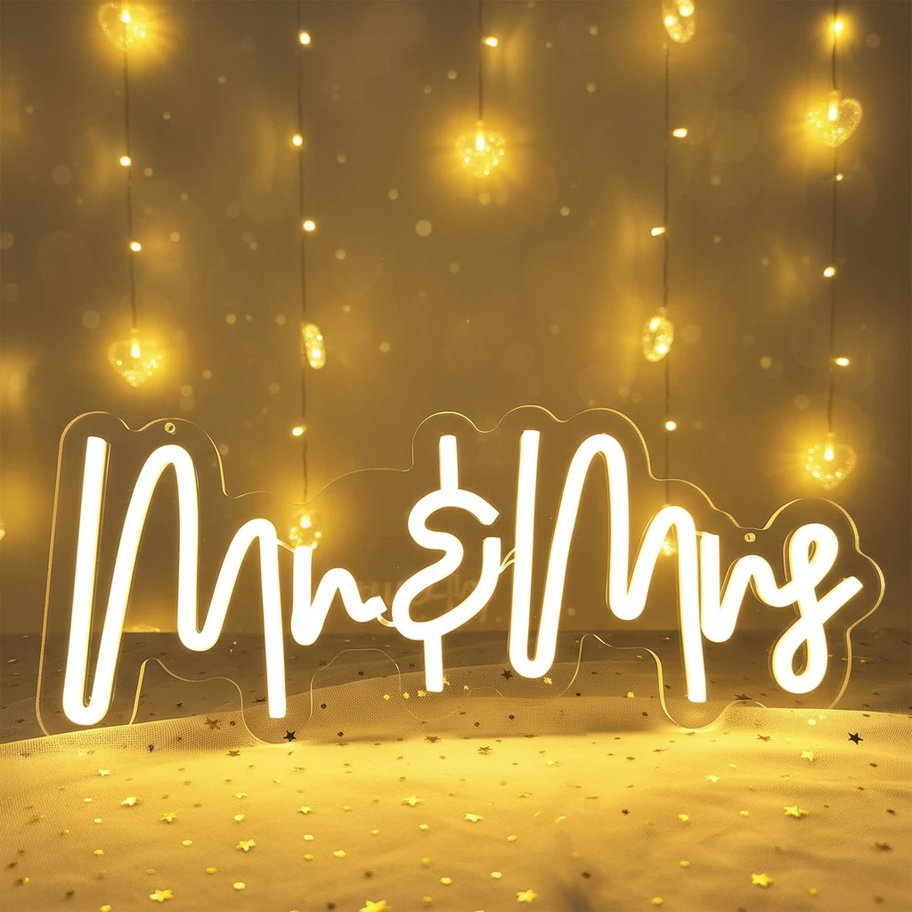Mr&Mrs Neon Sign for Party Decor by Neonchics