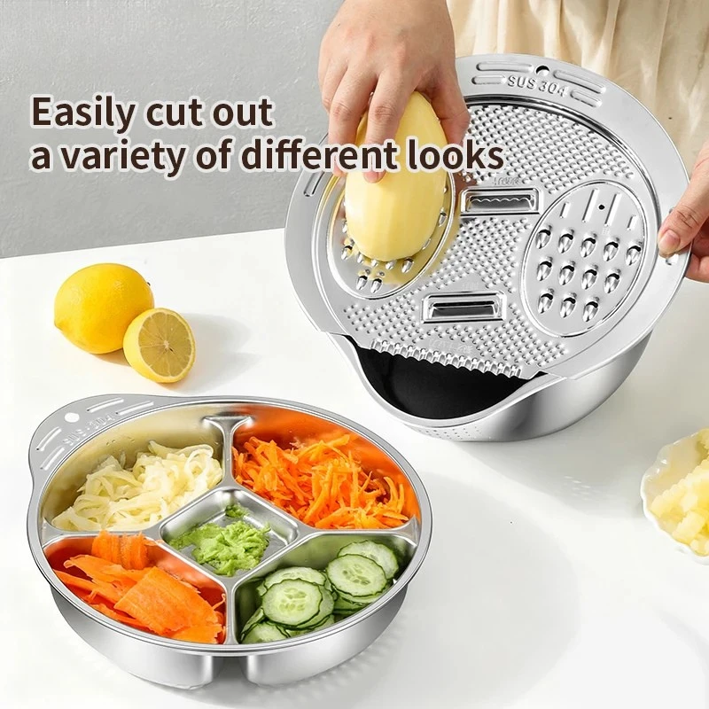Multi-Function Stainless Steel Strainer Bowl and Draining Colander by Bowlift