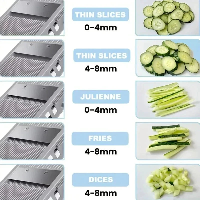 Multifunction Vegetable Cutter Adjustable Slicer Large Capacity Chopper by Bowlift