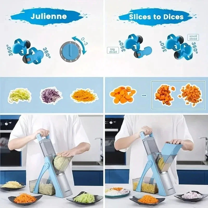 Multifunction Vegetable Cutter Adjustable Slicer Large Capacity Chopper by Bowlift
