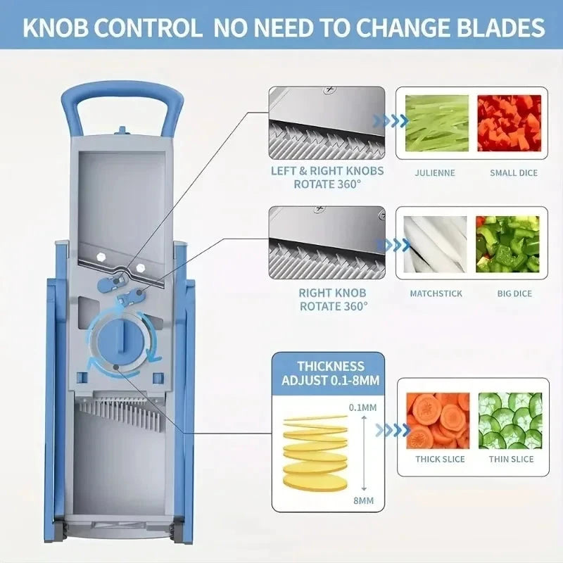 Multifunction Vegetable Cutter Adjustable Slicer Large Capacity Chopper by Bowlift