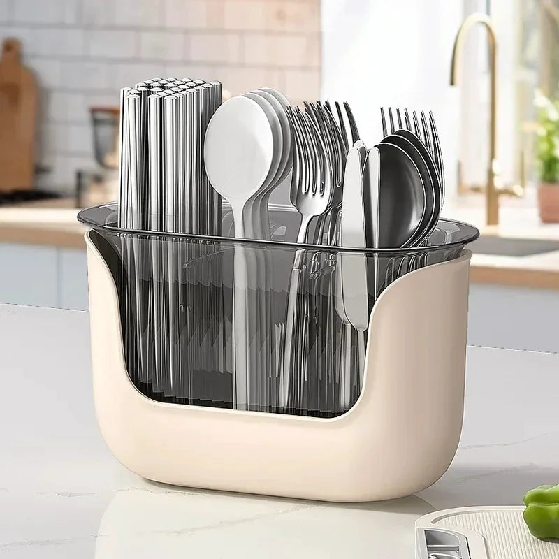 Multifunctional Cutlery Holder and Drain Storage Basket Utensils Rack by Bowlift