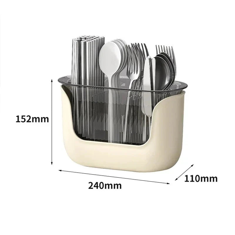 Multifunctional Cutlery Holder and Drain Storage Basket Utensils Rack by Bowlift