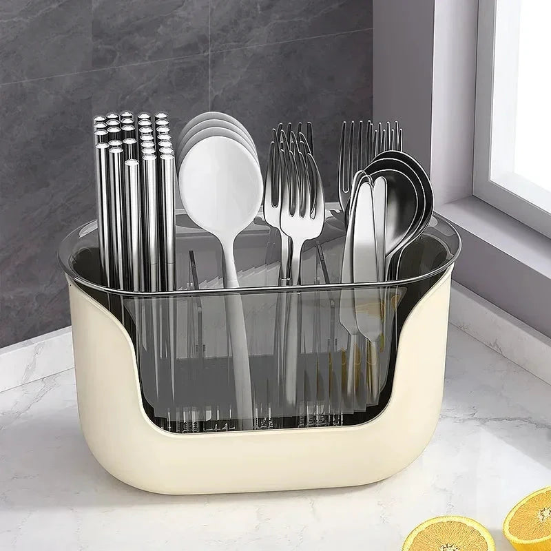 Multifunctional Cutlery Holder and Drain Storage Basket Utensils Rack by Bowlift