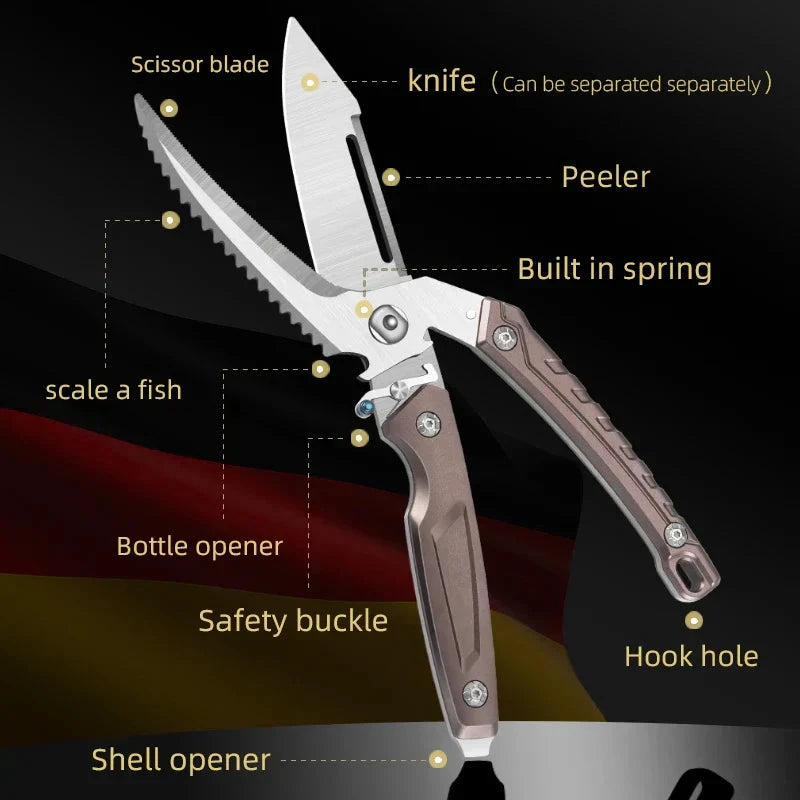 Multifunctional Heavy-Duty Kitchen Food Chicken Bone Cutting Scissors by Bowlift