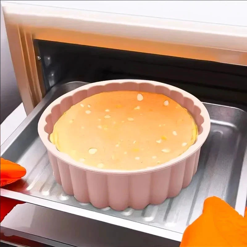 Multifunctional Silicone Cake Mold Reusable Nonstick Round Baking Pan by Bowlift