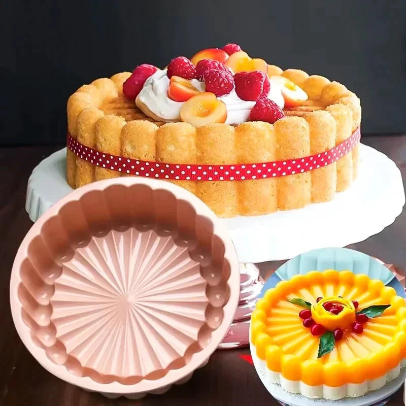 Multifunctional Silicone Cake Mold Reusable Nonstick Round Baking Pan by Bowlift