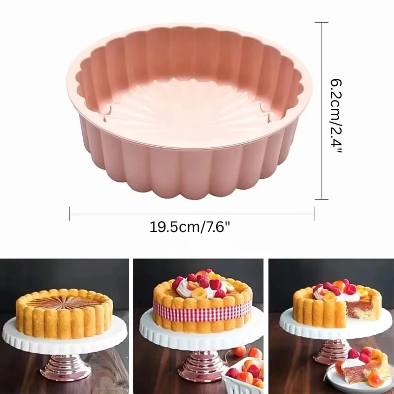 Multifunctional Silicone Cake Mold Reusable Nonstick Round Baking Pan by Bowlift