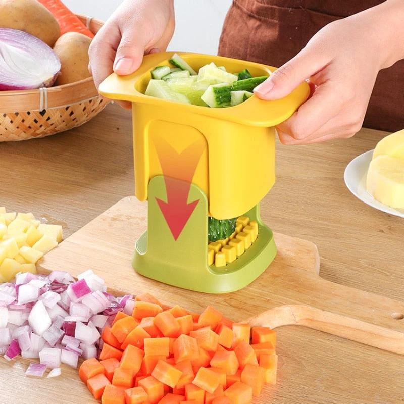 Multifunctional Vegetable Chopper Fries Cutter Hand Pressure Dicer by Bowlift