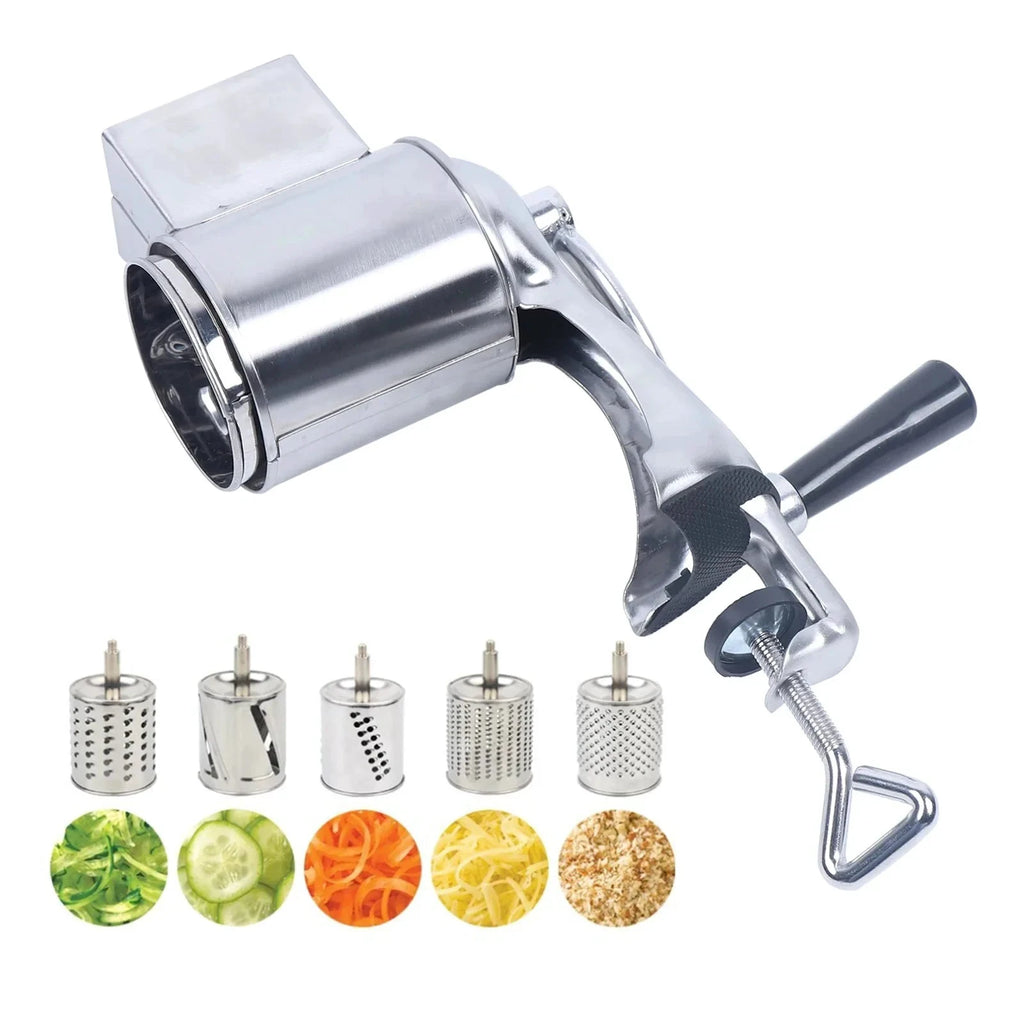Multifunctional Vegetable Cutter Stainless Steel Manual Rotary Grater by Bowlift
