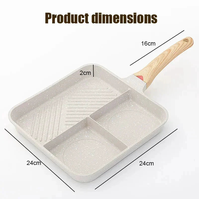 Multipurpose 3 in 1 Breakfast Skillets Cooking Pots 9inch Nonstick Pan by Bowlift