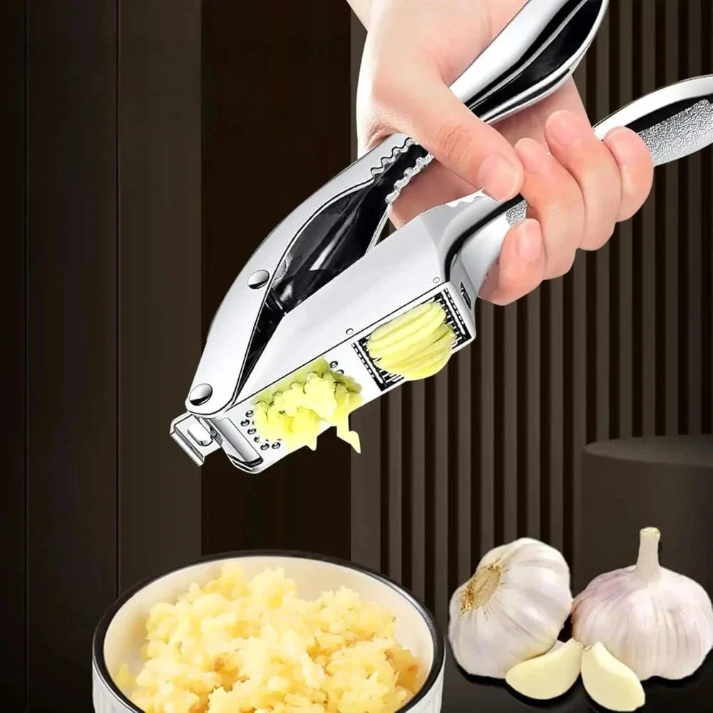 Multipurpose Handheld Stainless Steel Garlic Press Slicer Crusher by Bowlift
