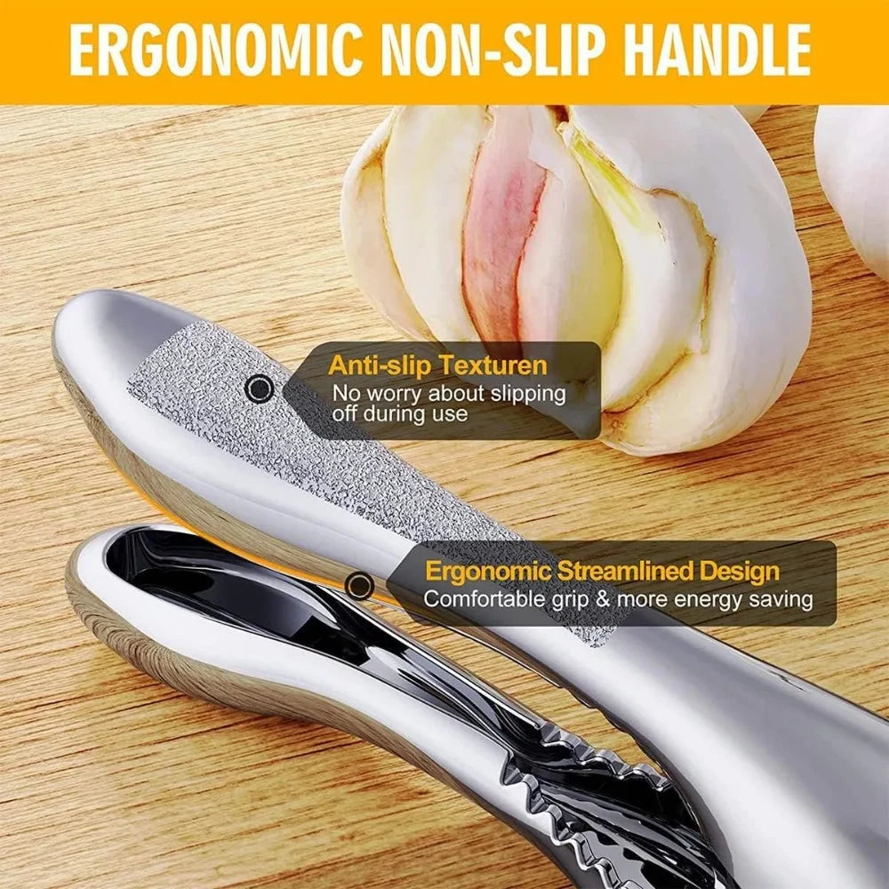 Multipurpose Handheld Stainless Steel Garlic Press Slicer Crusher by Bowlift