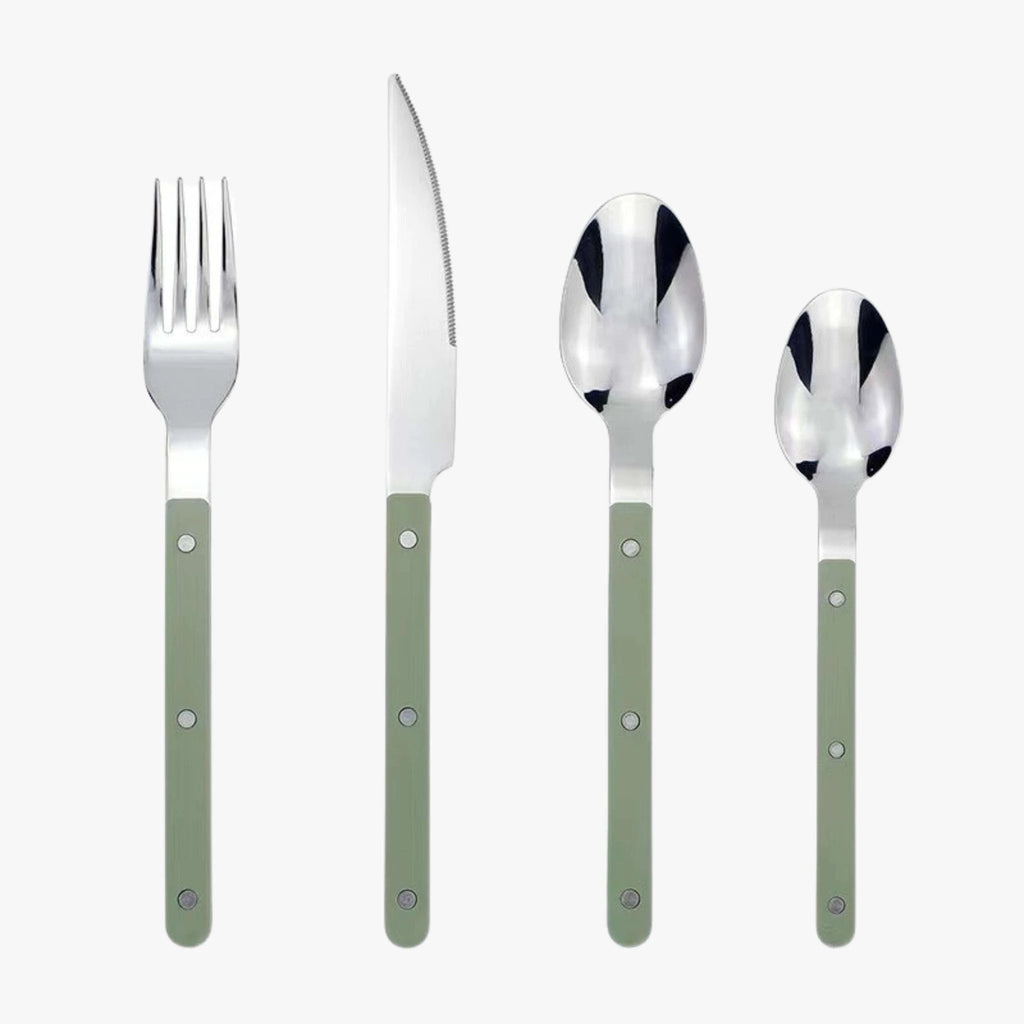24-Piece Cutlery Set – Engraved Stainless Steel Flatware for 6 People by BowLift
