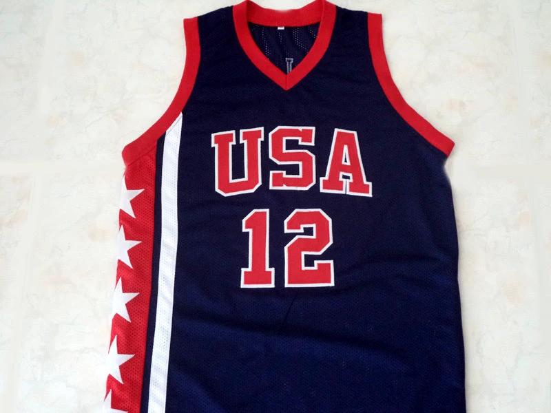 Ray Allen Jersey #12 Team USA Basketball Navy Blue by My store basketball
