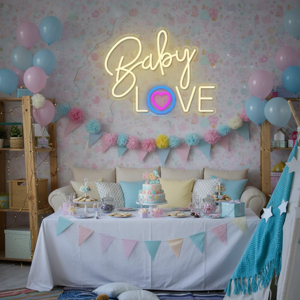 Baby Love Neon Sign by Neonchics