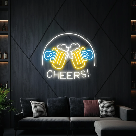 Beer Cheers Neon Signs Lights Bar Art Wall Decor by Neonchics