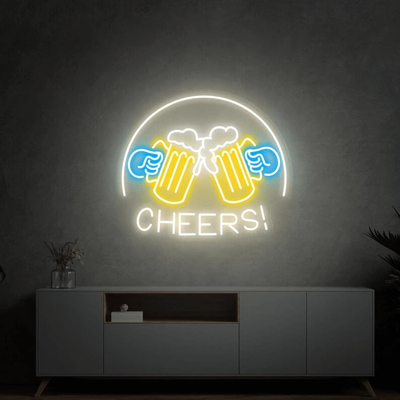 Beer Cheers Neon Signs Lights Bar Art Wall Decor by Neonchics