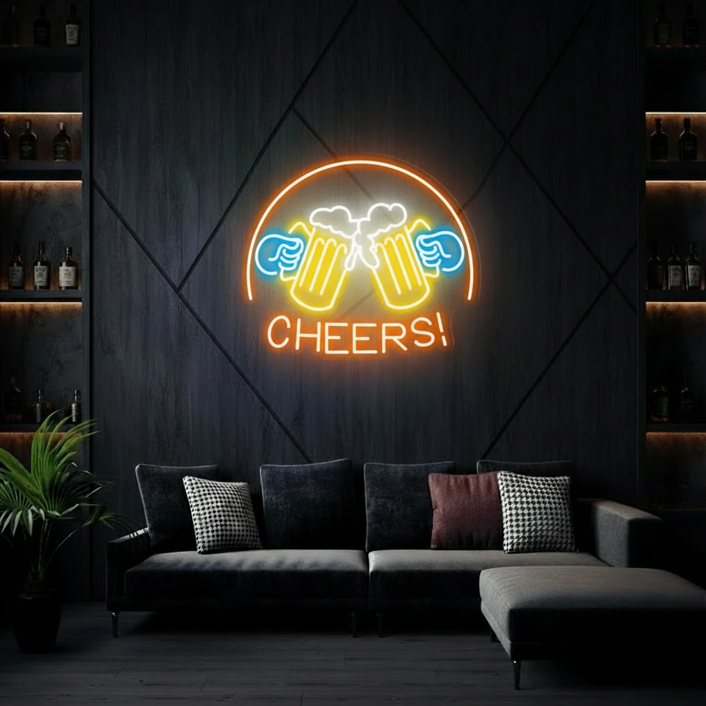 Beer Cheers Neon Signs Lights Bar Art Wall Decor by Neonchics