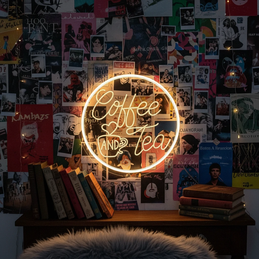 Round Coffee&Tea Neon Sign by Neonchics