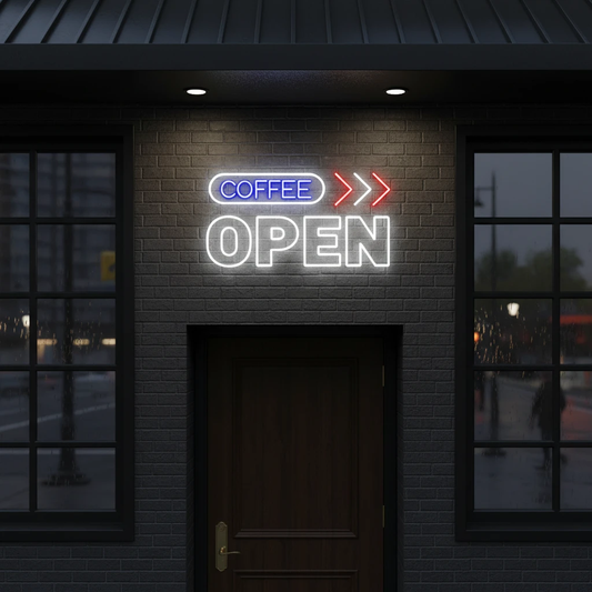 Coffee Open Neon Sign Shop Decor Led Neon Sign by Neonchics