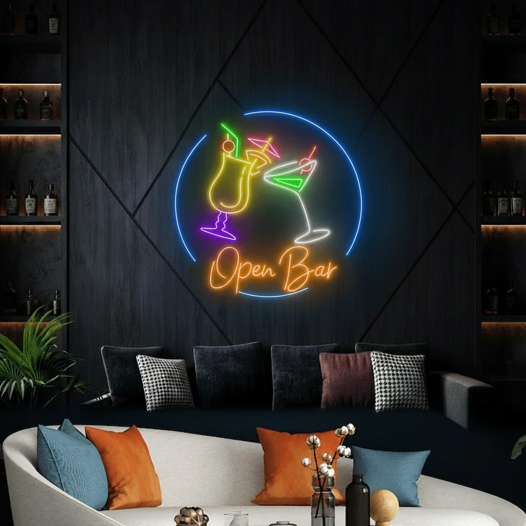 Cocktail Juice Fruit Neon Sign Light Bar Club Neon Sign by Neonchics