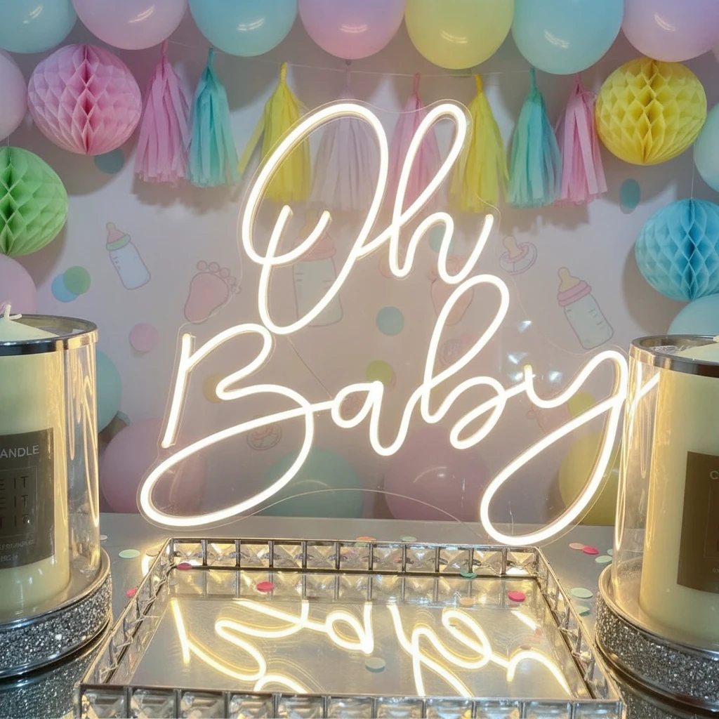 Neonchics Oh Baby Neon Sign for Party Decoration by Neonchics