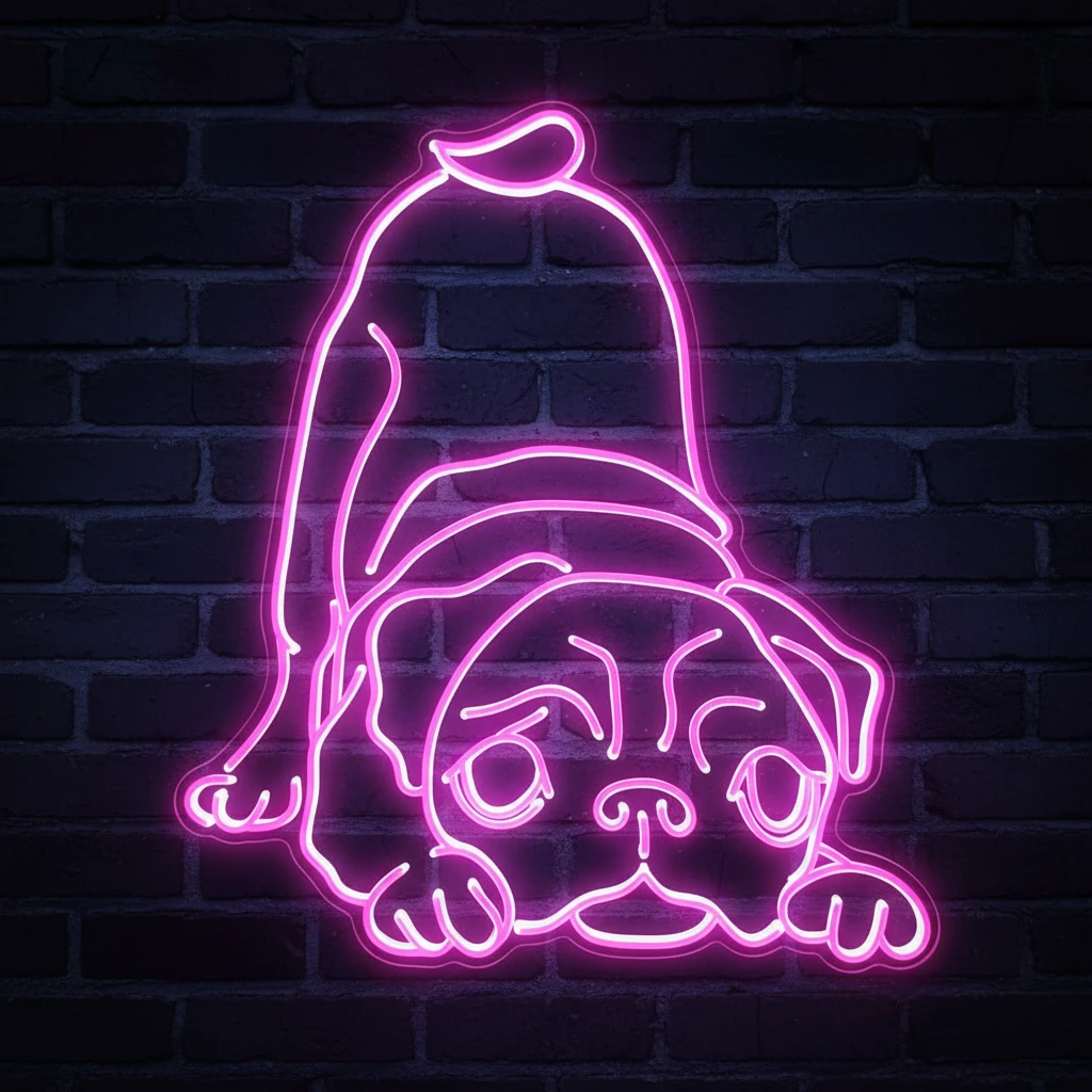 Pug Dog Led Neon Sign by Neonchics