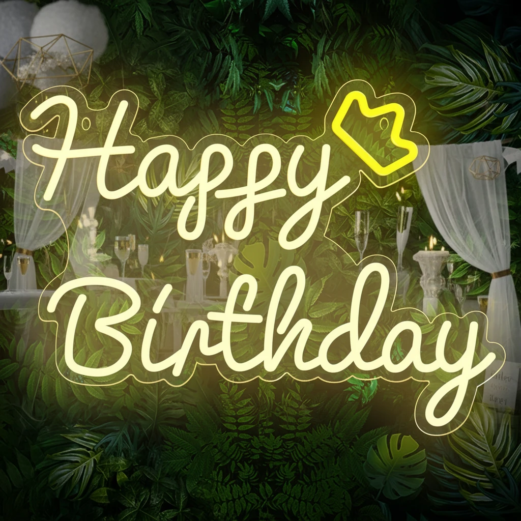 Happy Birthday Neon Sign Design Neon Sign by Neonchics