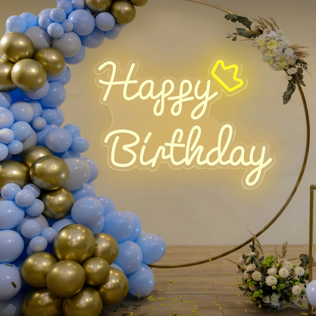 Happy Birthday Neon Sign Design Neon Sign by Neonchics