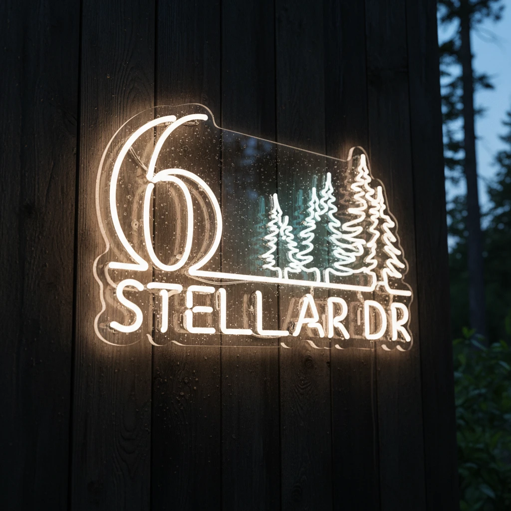 Custom Metal House Number Sign Address Plaque by Neonchics