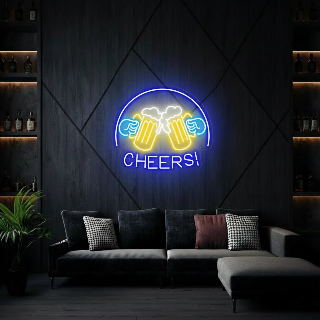 Beer Cheers Neon Signs Lights Bar Art Wall Decor by Neonchics
