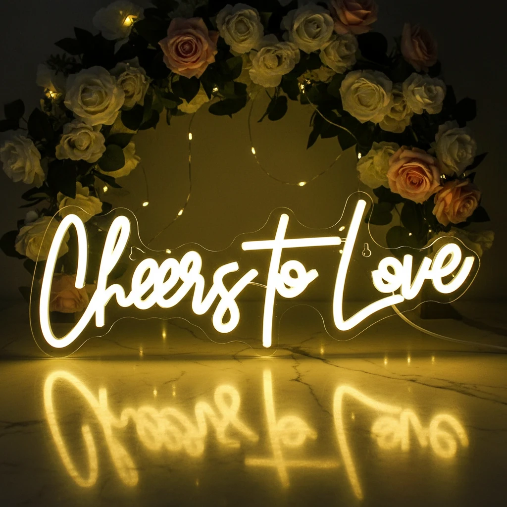Cheers to Love Neon Sign by Neonchics