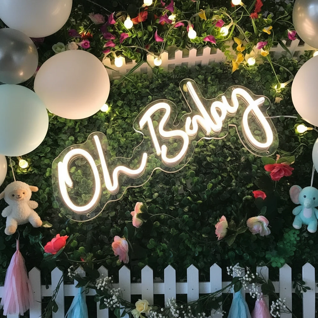Oh Baby Neon Sign for Baby Shower Decoration by Neonchics