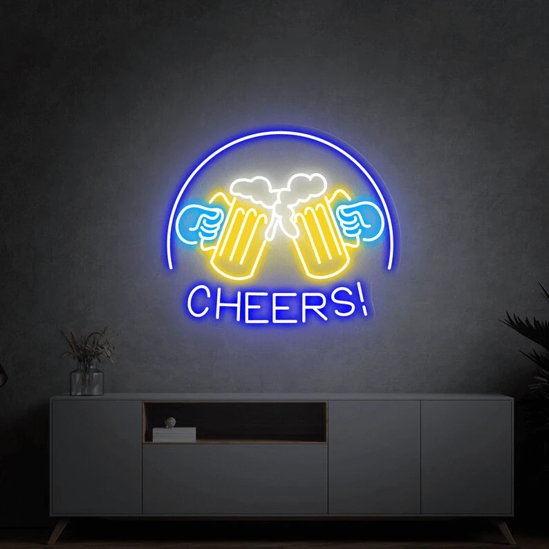 Beer Cheers Neon Signs Lights Bar Art Wall Decor by Neonchics
