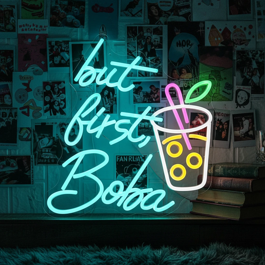 Bubble Tea with Cup Neon Sign by Neonchics