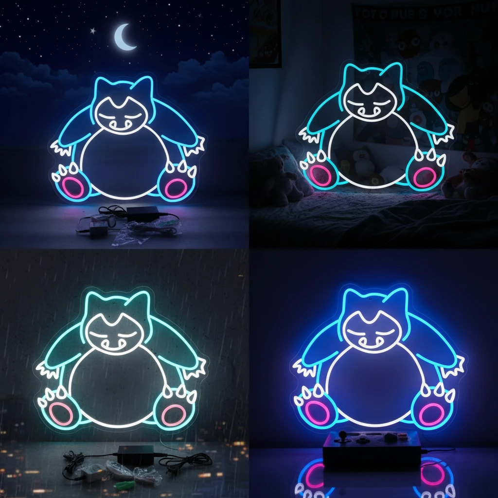 Snorlax Pokemon LED Neon Sign Anime Neon Sign by Neonchics