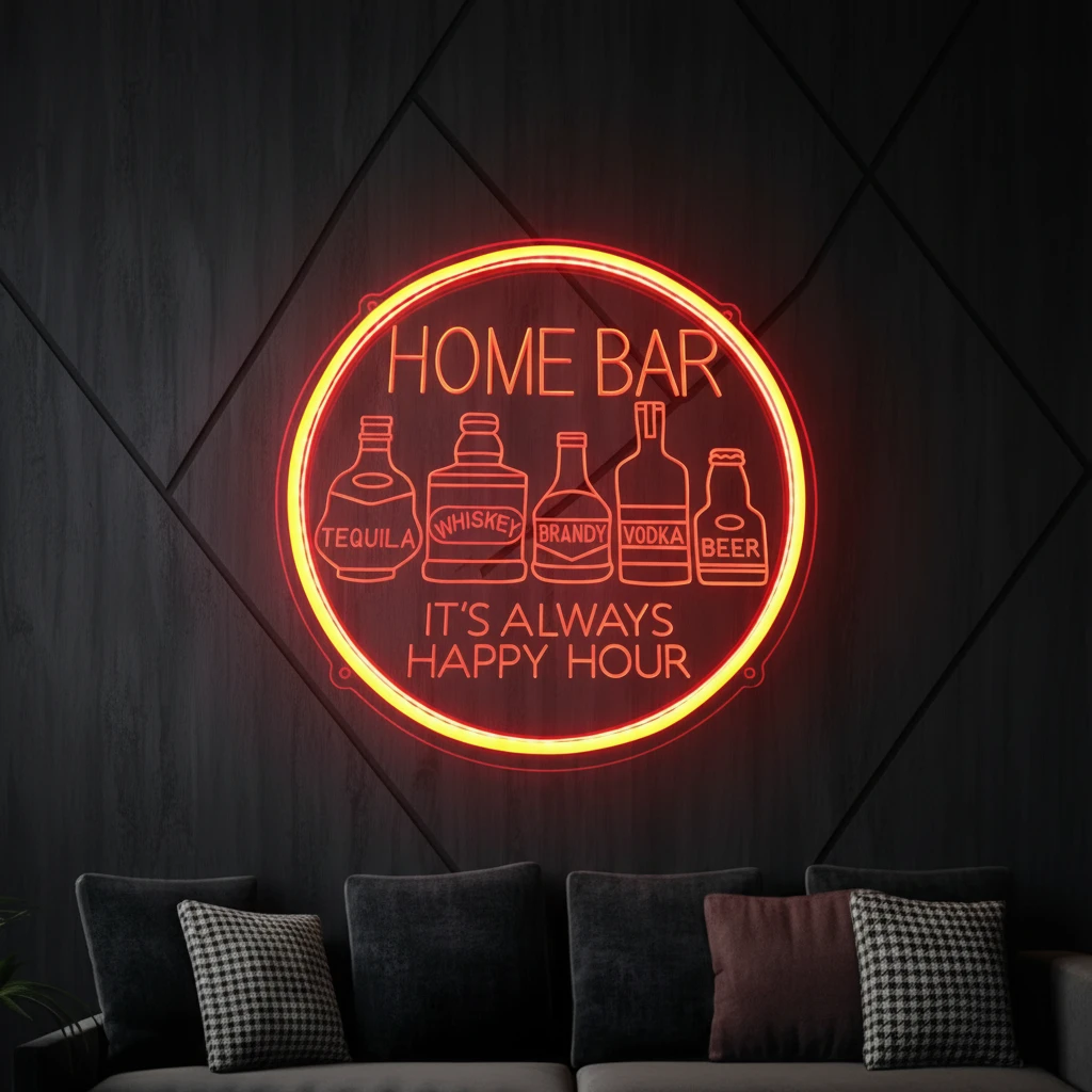 Neon Bar Sign Pub Beer Wine Wall Art Decor Sign by Neonchics