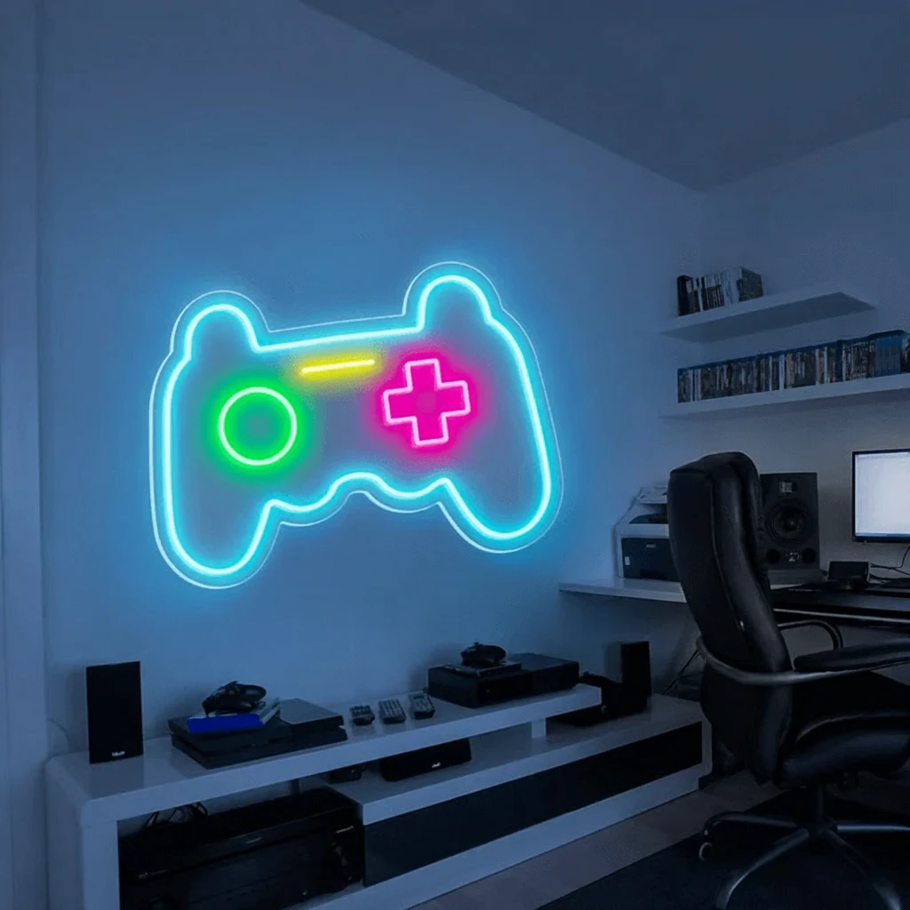 Gamepad LED Neon Lights Sign Gaming Room Wall Decor by Neonchics