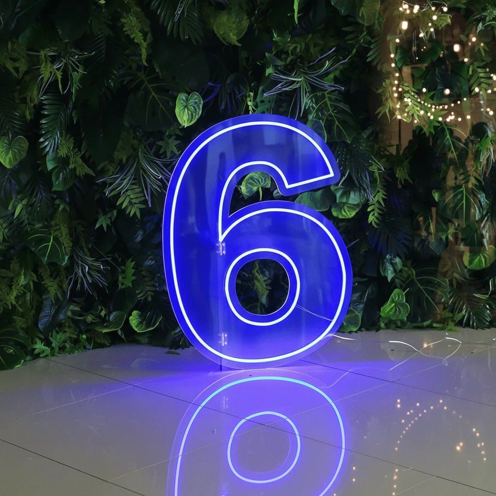 0 to 9 Number LED Neon Sign Wall Letters Light Party Decoration by Neonchics