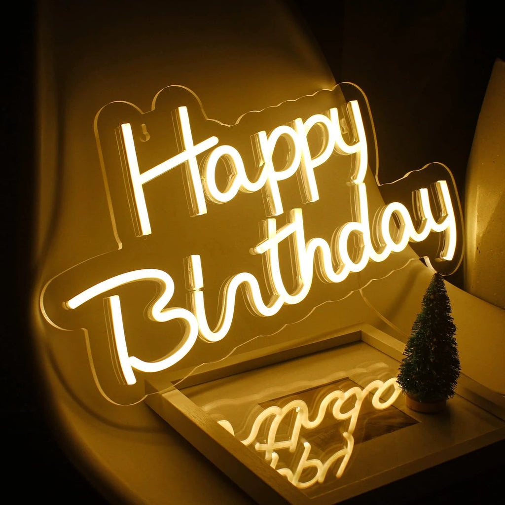 Happy Birthday Neon Signs for Party Decor by Neonchics